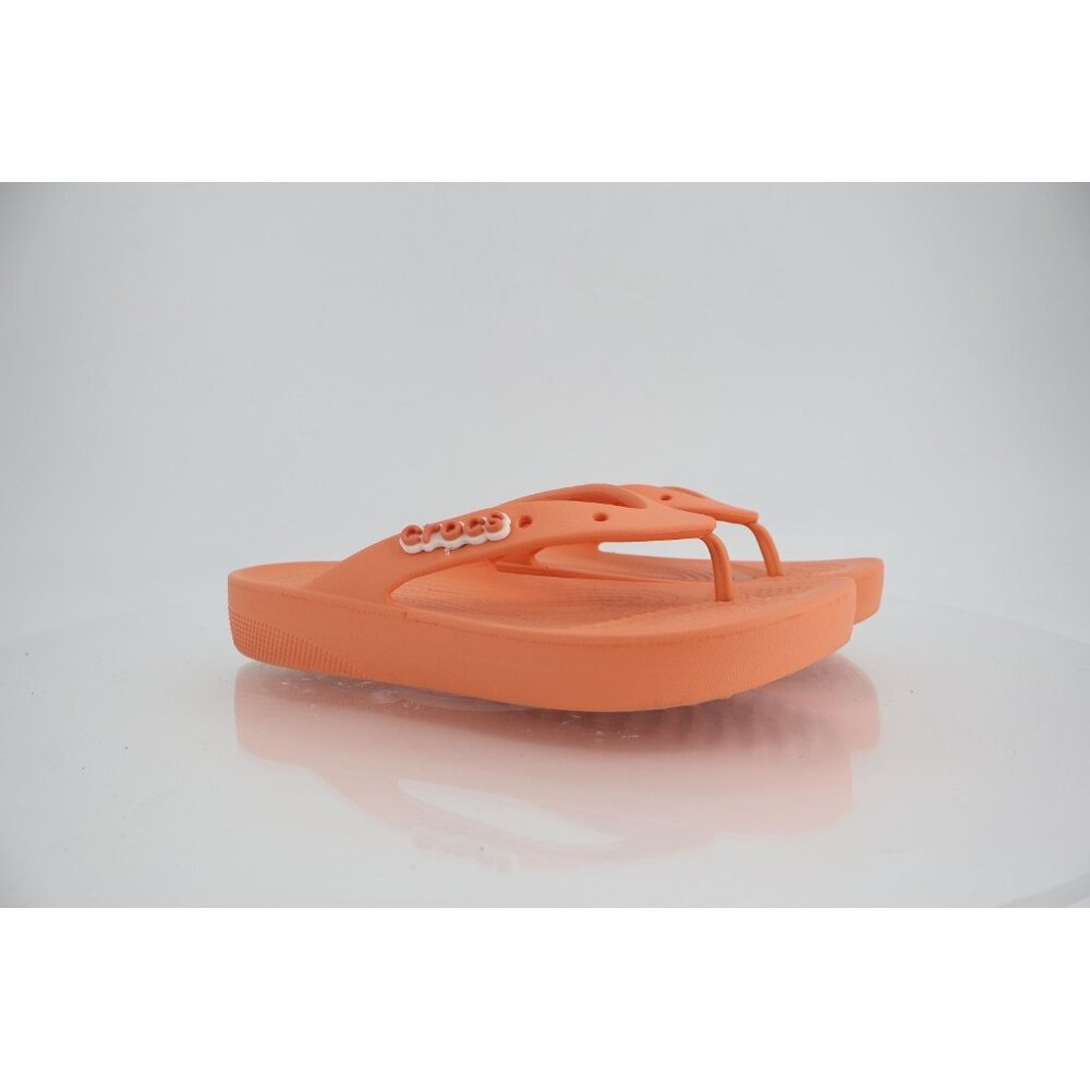 Crocs Classic Platform Slide Thong Womens Size 8 Orange Rubber Casual Beach Shoe